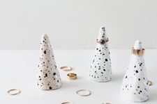 DIY speckled faux ceramic ring cones