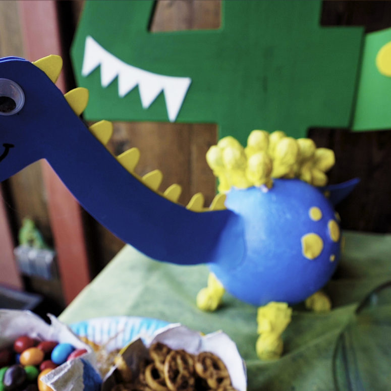 diy dinosaur birthday candy holder