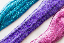 DIY bright glitter slime in candy colors