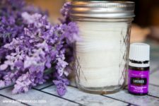 DIY makeup remover pads with lavender oil
