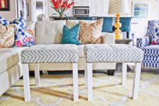 chic and elegant DIY ottomans of IKEA Lack tables