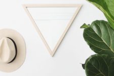 DIY natural triangle wood frame mirror