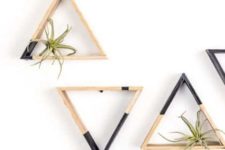 DIY mini triangle shelves with touches of black