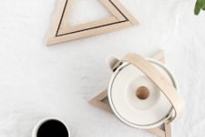 DIY unifnished wood triangle trivets