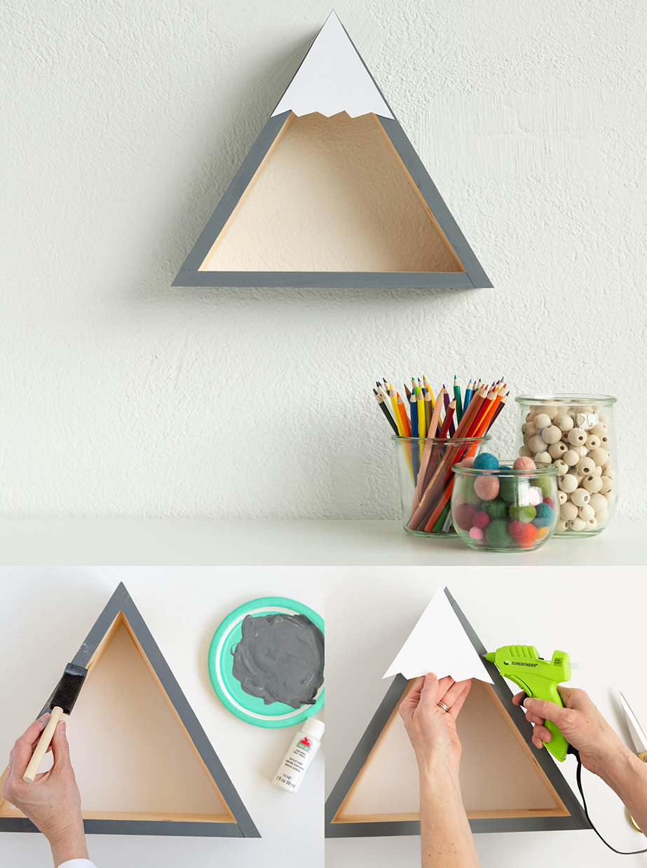 DIY triangle shelves in 5 different ways