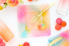 DIY colorful gradient glass plates