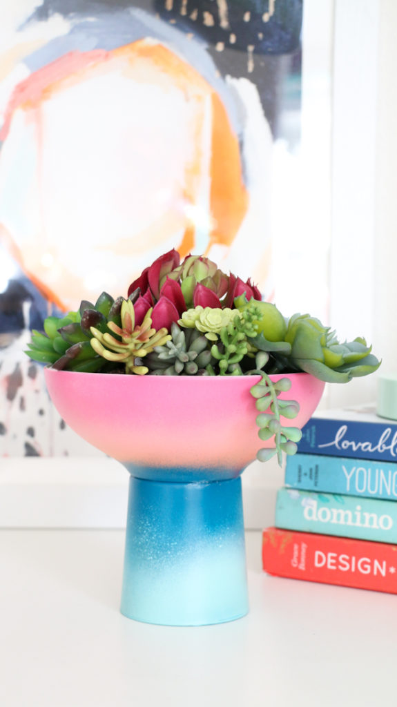 DIY tall colorful gradient planter