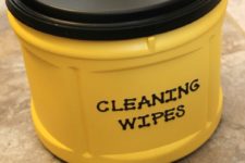 DIY disposable cleaning wipes with comfortable containers