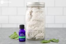 DIY refreshing peppermint kitchen wipes