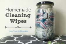 DIY cleaning wipes using a variety of refreshing essential oils