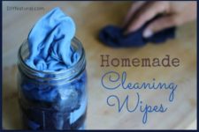 DIY reusable cleaning wipes with bergamot, lavender and lemon oils