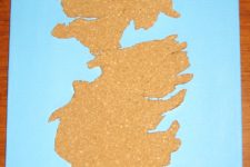 DIY cork map of Westeros for wall decor