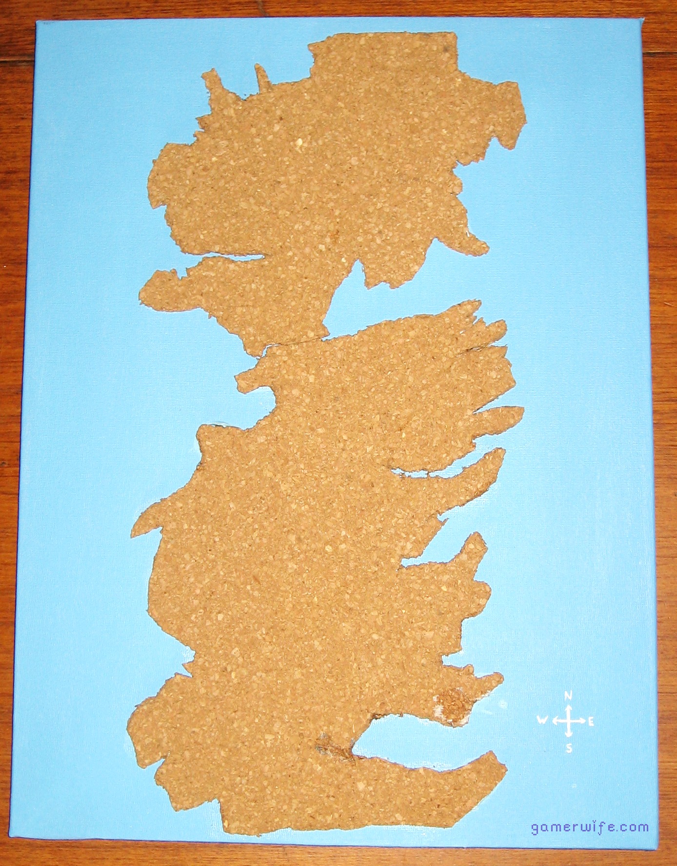 DIY cork map of Westeros for wall decor (via gamerwife.com)