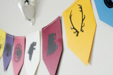 DIY colorful Gam of Thrones houses banner