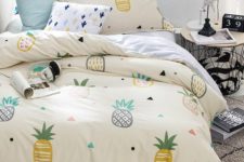 13 funny pineapple print bedding will cheer up the bedroom and will make it fun and summery