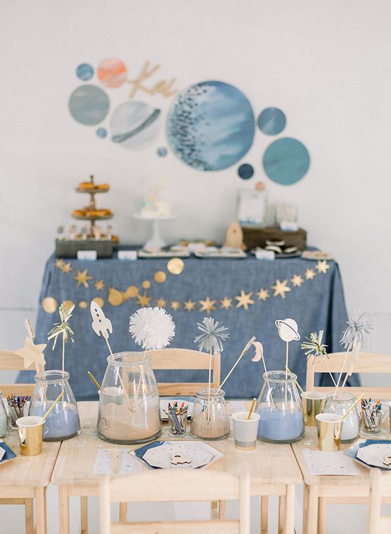 Space birthday party theme is a pretty and fun theme idea for those who are curious about the outer space