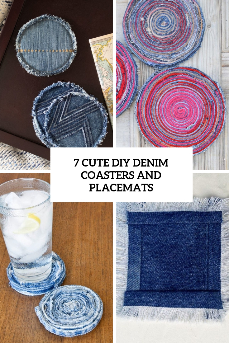 cute diy denim coasters and placemats cover