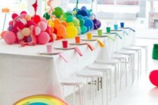 Rainbow girl’s birthday party theme in all the colors is a very bright and fun idea to try