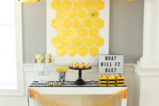 What will it bee is another classic gender reveal party theme, go for yellows and bees and honeycombs for decor