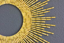 DIY straburst wreath of bamboo straws