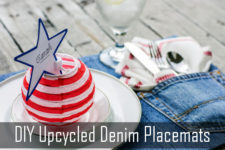 DIY upcycled denim placemats with pockets