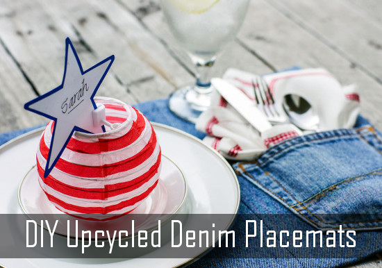 DIY upcycled denim placemats with pockets (via thethriftycouple.com)