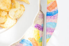 DIY bright watercolor placemats for summer meals