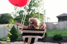 DIY black and white striped swing