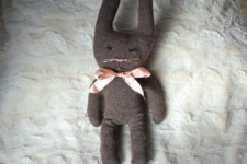 DIY cute bunny plushie of an old cashmere sweater