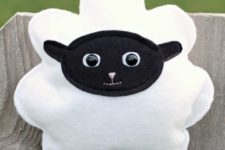 DIY black and white sheep plushie