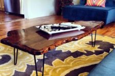 DIY wood coffee table with a live edge