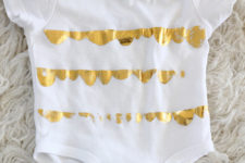 DIY distressed gold foil onesie