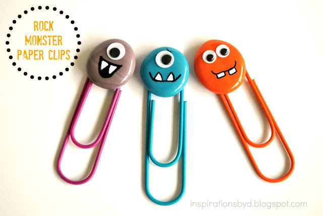 DIY colorful monster paper clips (via inspirationsbyd.blogspot.com)