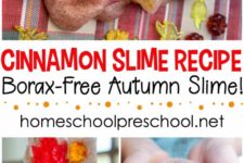 DIY cinnamon slime with fall leaves