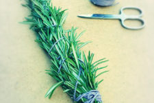 DIY easy smudge stick of one type of herbs