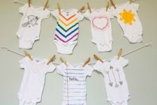 DIY colorful onesies done with fabric markers