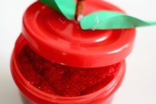 DIY sparkling red apple slime