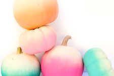 05 an arrangement of bold ombre pumpkins for Halloween and just for fall – place them into a fireplace or on a shelf