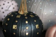 08 pastel, neutral and black studded pumpkns with gilded stems look super chic and will add a refined touch to the space