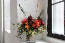 DIY moody floral Thanksgiving centerpiece