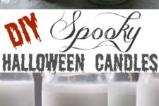 DIY spooky candles with skulls and bones