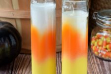 DIY easy candy corn candles for Halloween