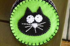 DIY colorful felt Halloween coasters with images