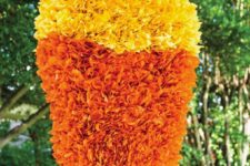 DIY colorful candy corn pinata for Halloween