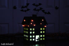 DIY haunted house luminary with lights