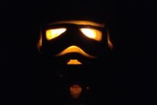 DIY carved stormtrooper pumpkin for Halloween