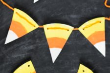DIY paper plate candy corn Halloween bunting