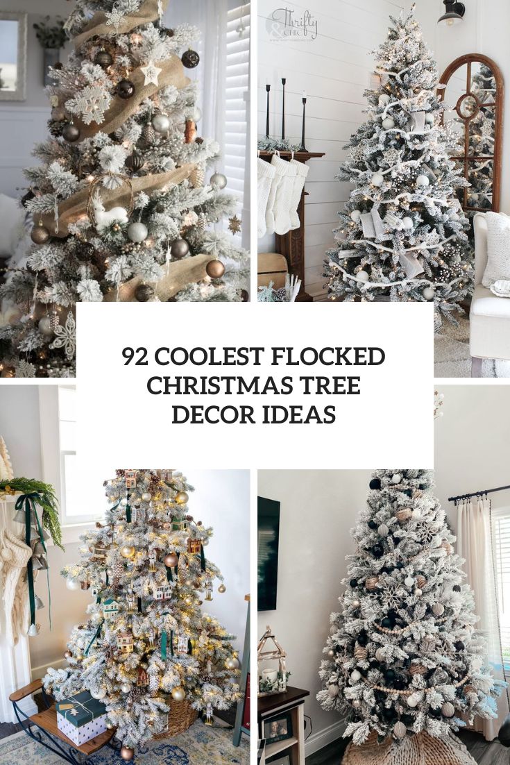 92 Coolest Flocked Christmas Tree Decor Ideas