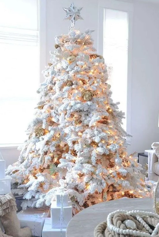a lovely white christmas tree