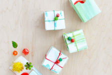 DIY watercolor mini gift boxes